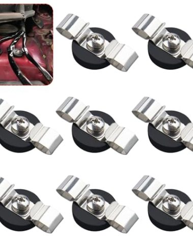 Strong Magnetic Cables Clips, 8PCS Heavy Duty Magnetic Wire Clamps for Hanging Cables, Non-Scratch Rubber Coated Magnetic Cord Holder for Solar Panel Extension Cord, RV, Workshop, Cabinet