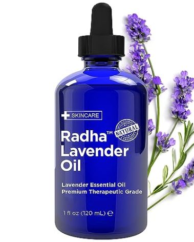 Radha Beauty - Lavender Essential Oil 4oz - Premium Therapeutic Grade, Steam Distilled for Aromatherapy, Relaxation, Laundry, Meditation, Massage, Yoga, Relief