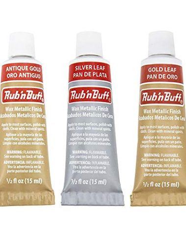 F|S FRAMER SUPPLY Amaco Rub 'N Buff Wax Metallic Finish, 3 Color Assortment (Gold Leaf, Antique Gold, Silver Leaf)