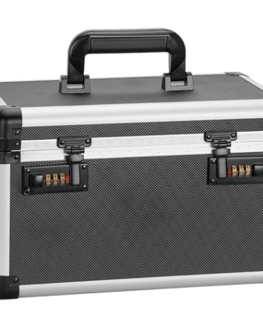 GODLONSEN Medicine Lock Box with Combination Lock - 11.2 x 7.6 x 7.6 Inches - First Aid Safe Medication Storage Box, Medications and Personal Items, Safe Boxes for Home and Outdoor - Tactical Black