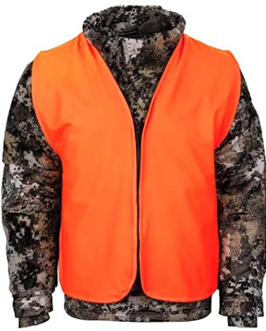 Klarny Blaze Orange Vest - High Visibility, Waterproof, Ultra-Quiet Deer and Bow Hunting Gear | Orange Safety Vest Essential Hunting Accessories, Size XXXL