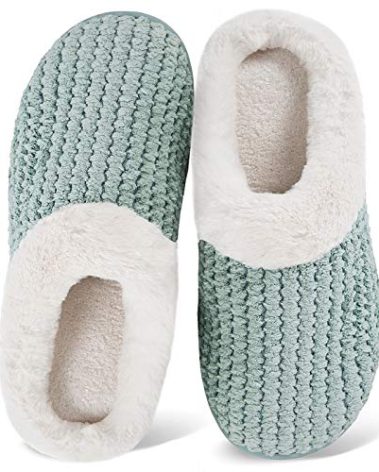 WateLves Women's Slippers Comfort Memory Foam House Slippers Plush Lining Bedroom Shoes for Indoor & Outdoor (Green, 38/39)