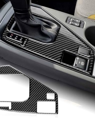 AIRSPEED for Subaru Crosstrek 2024 Gear Shift Panel Cover Center Console Soft Carbon Fiber Interior Trim, Black