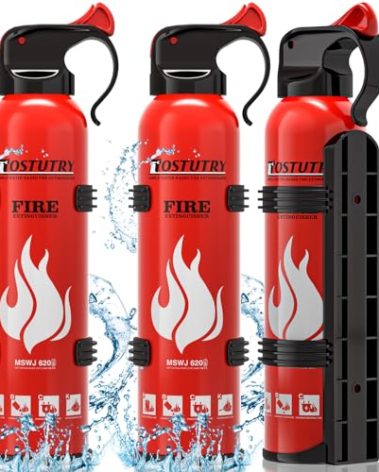 Upgraded 8-IN-1 Fire Extinguisher for Home Vehicle Car Kitchen Boat, Small Fire Extinguishers Spray with Mount for Class A B C K Fire, Portable Non-Toxic Prevent Re-Ignition Easy Clean (3 Pack)