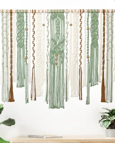 MEIVINES Macrame Wall Hanging Large Wall Art Handmade Woven Tapestry Boho Tapestry Macrame Wall Decor Art Home decoration for Living Room Bedroom Apartment Dorm Wedding Party 38" x 29"