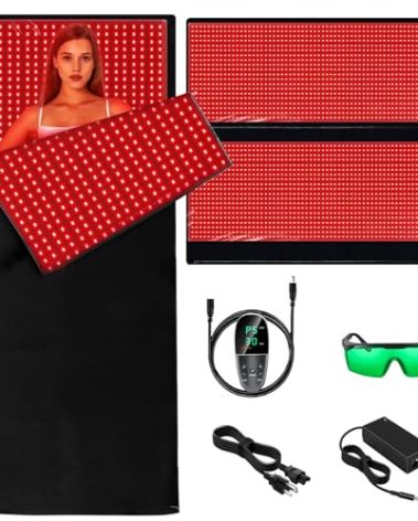 Red Light Therapy for Body, Red Light Therapy Pad 2560 LEDs Red Light Therapy Mat 660nm Red Light-Therapy& 850nm Infrared Light Device for Face and Body Large Blanket for Pain Relief Skin Health