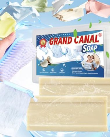 Grand Canal® Soap Bar for Stains, Grand Canal Old Soap with Brush, Underwear Cleaning Soap Bar, All Purpose Stain Cleaner for Clothes, Shoes, Underwear