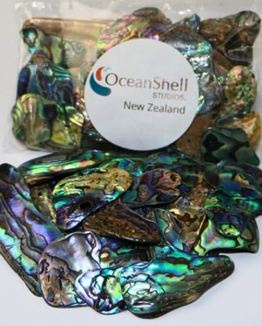 Abalone (Pāua) Shell Pieces-2.65oz Pack-for Crafts, Jewelry Making, Resin Art, Inlay, Home Decorations, Fishtank Supplies, DIY Projects - Satin, Small Size .60"- .98" (15-25 mm) 2.65oz (75grams)