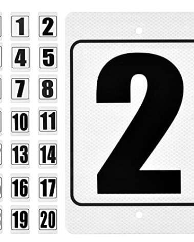 8 x 12 Inch Reflective Parking Lot Number Sign - Aluminum Curbside Weatherproof Fade Resistant High-Intensity Grade for Outdoor Indoor (2)