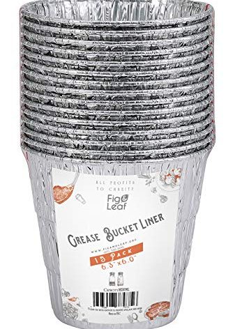 (15 Pack) Grease Bucket Liner Compatible with Pit Boss Grills 67292 Foil, Oklahoma Joe's 9518545P06, Rec Tec Large Bucket & Other Grill Bucket Accessories l 6.3” x 6.0” l Disposable Aluminum