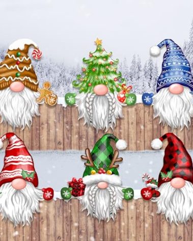 TREWAVE Christmas Gnome Fence Peeker Decorations Outdoor Peeking Garden Yard Decor Fence Ornament for Winter Holiday Patio Home (Xmas-Gnome), TREUSYS01