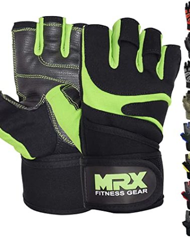 MRX Weightlifting Gloves for Men Workout Gloves Mens Wrist Support Lifting Gloves Male Gym Gloves | Workout Gym Accessories for Men Weight Lifting Fingerless Gym Exercise for Powerlifting