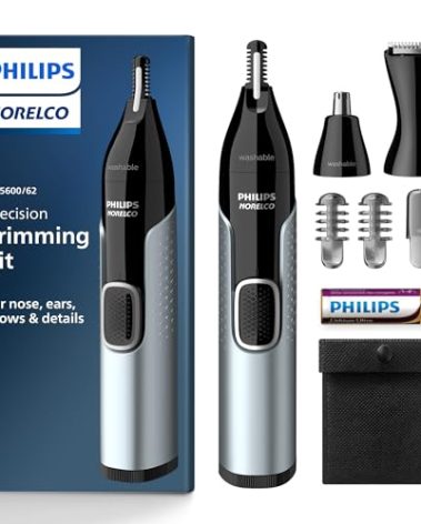 Norelco Philips Nose Trimmer 5000 for Nose, Ears, Eyebrows Trimming Kit, NT5600/62