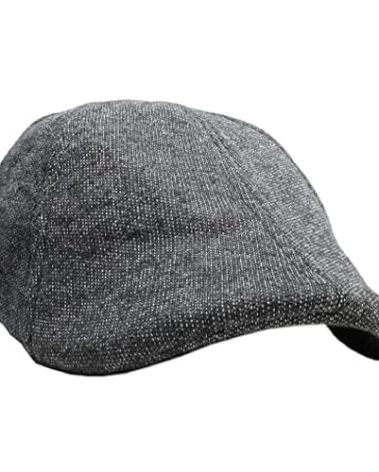 The Original Boston Scally Cap - The Scrapper Newsboy Flat Cap - 6 Panel Cotton Fitted Hat for Men - Charcoal - Medium/Large