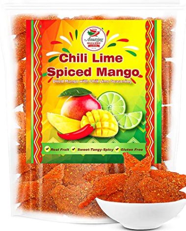 Chili Lime Dried Mango Slices, 1 lb. Bag, Sweet, Tangy, and Spicy, Authentic Mexican Style Dry Fruit, Fresh and Natural
