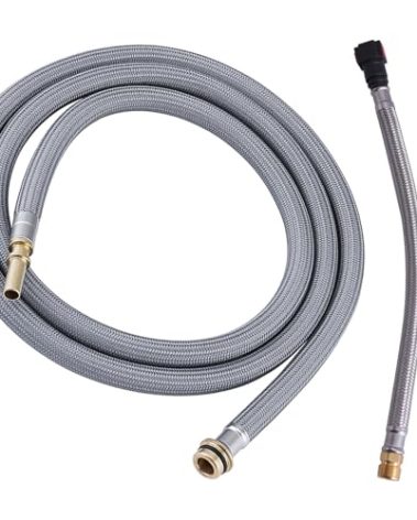 88624000 Pull-out Hose for Hansgrohe Kitchen Faucets, Kitchen Sink Faucet Replacement Parts, Pull-down Spray Hose Replacement with Brass Connectors, 59-Inch + 10.5-Inch