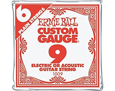 Ernie Ball Nickel Plain Single Guitar String .009 6-Pack