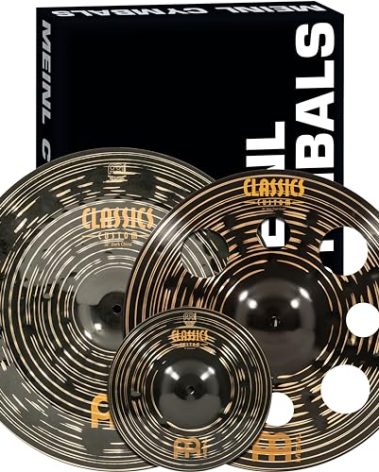 Meinl Cymbals 2 Classics Custom Dark Effects Pack / 3-pc Box Set for Drums, 10/16/18-inch, Made in Germany (CCD-FX2)