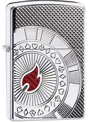 Zippo Armor Poker Chip Design Pocket Lighter, One Size