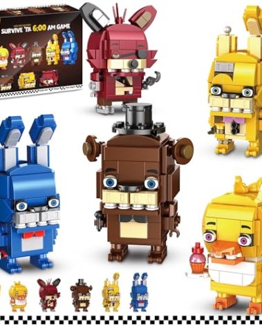 Five Nights Security Breach Building Block Toy, 5 Characters Action Figure, Horror Five Nights Game Toys Merch Building Set Toy for Adult, 988Pcs