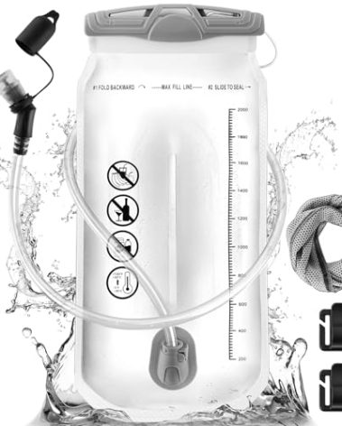 CHERAINTI Hydration Bladder - 2L Water Bladder for Backpack, Large Opening Leak Proof 2 Liter Water Reservoir Storage Bag, Hydration Pack Replacement for Outdoor Hiking Camping Cycling Running