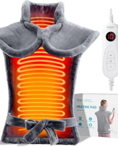 Heating Pad for Back Pain Relief, 24"x33" Weighted Heating Pad for Neck and Shoulder, Neck Heating Pad Fast-Heating with 6 Settings, Auto Shut-Off Full Body Heating Pad, Gifts for Women-Washable