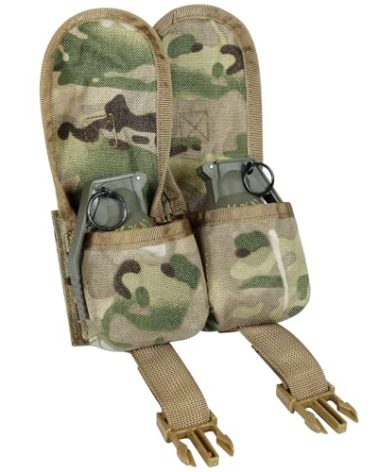 Tactical Pouches-Double Frag Grenade Pouch,Molle EDC Tool Bags for Hunting Shooting Airsoft Equipment Gears (MC)