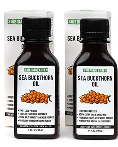 2 Pack - Siberian Sea Buckthorn Seed Oil | 100% Natural Extra Virgin Cold Pressed 2x100 ml / 6.8 fl oz (2 bottles) | Unrefined Raw No-GMO Vegan | Premium Food Grade | Cooking, Salads or Skin Care