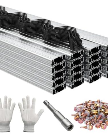 hannger 20 PCS 3.28FT Greenhouse Wiggle Spring Wire and Lock Channel Kit, Greenhouse Channel and PVC Coated Spring for Plastic Film, Netting or Cloth, Comes with Seal Tight Screws and Driver.