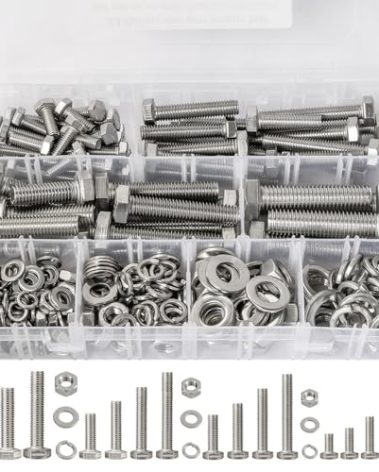 M6 M8 M10 M12 Metric Bolts and Nuts Assortment Kit 16mm to 60mm 304 Stainless Steel Hex Head Nuts Bolts Washers Assortment 15 SAE Sizes Nuts and Bolts Assortment Kit with Storage Case, 232PCS, SHAOHUA