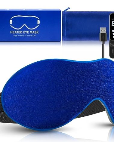 Heated Eye Mask, Dry Eye Mask Heat Eye Compress with Flaxseed, Warm Eye Compress Heating Pad with Temperature Timer Control for Sleep, Blepharitis, Dark Circles, MGD, Puffy Eyes