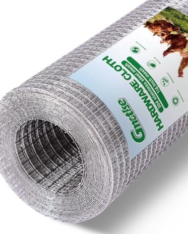 GMOTLSE Hardware Cloth 1/4 inch 23 Gauge Small Size 304 Stainless Steel mesh Chicken Welded Wire Fencing Wire Mesh Roll Fencing Garden Fence Squirrel Tunnel Network 8in×10ft