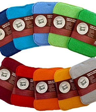 World's Best Foam Pot Scrubbers. Dishwasher Safe. Assorted Colors (6)