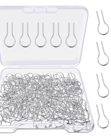300 Pieces High Temperature Nichrome Wire Jump Rings R Shaped Nichrome Hanger Hooks for Ceramic Ornaments, Glass Projects, Porcelain，Stoneware and Fusing in Glass, with Plastic Storage Box (300)