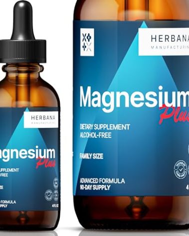 Triple Complex Magnesium 4 oz Liquid Drops - Advanced Complex Magnesium Citrate, Glycinate, L-threonate with Vitamins B6, D, C Supplement - High Potency 100% Absorption - Family Size - 90-Day Supply