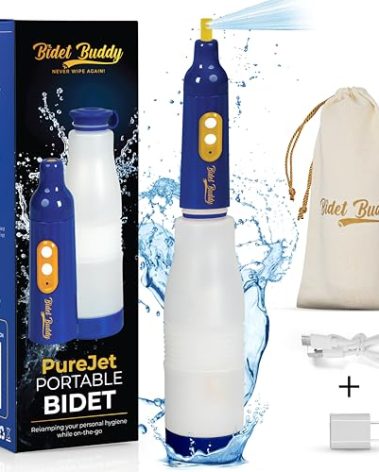 BIDET BUDDY® PureJet Portable Bidet for Travel & Camping | Rechargeable Electric Handheld Sprayer | Waterproof Compact USB-C Personal Hygiene Cleaner with High Pressure Spray Design - Midnight Ocean