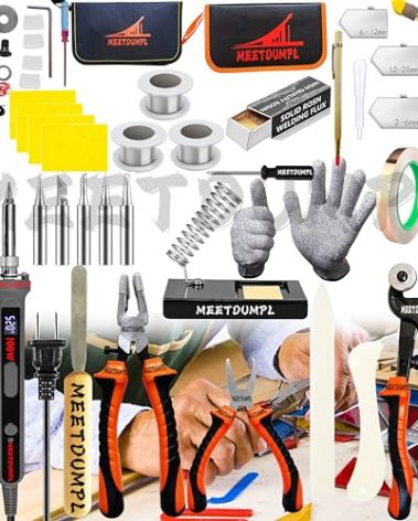 MEETDUMPL Stained Glass Kit，Stained Glass Supplies，Stained Glass Kits for Adults，with 100W Soldering Iron Kit,Glass Cutter Tool Kit,for Stained Glass Making.（Patent has been registered）.(1)