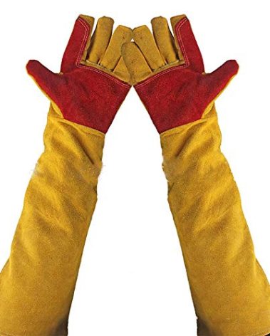 23.6" Inch Long Sleeves Welding Safety Gloves, Lined And Kevlar Stitching Welders Gauntlets Wood Burners Accessories Gloves, Heat Resistant Stove Fire And Barbecue Gloves, Gifts for Men Dad Husband