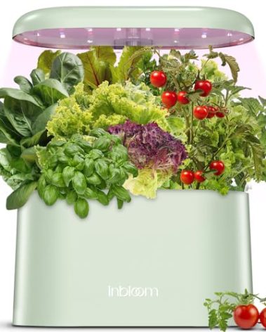 inbloom Hydroponics Growing System Kit Indoor Garden with LED Grow Light and Pod Kit, Plants Germination Kit for 5 Pods, Mufga Hydroponics Garden, Height Adjustable, Gardening Gifts(Green)