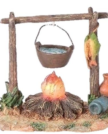 Fontanini by Roman Inc., LED Lighted Campfire, 5" Shepherds Collection, Nativity Figure and Accessories, Hand Sculpted and Painted