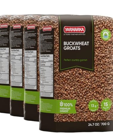 Yarmarka Farm Rosted Buckwheat Groats 700g/1.54lb Non GMO, Kosher, Diet Friendly (Pack of 4)