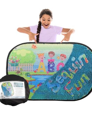 Meavia Reversible Sequins Wall Sensory Fun Toy Learning Discovery Version, Jumbo Size 40 x 27 Inches