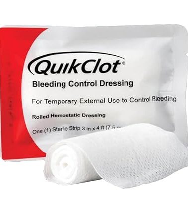 Lightning X Products QuikClot Clotting Gauze - Bleeding Hemmorhage Control Dressing 3" x 48" (4ft) - Public Access Hemostatic
