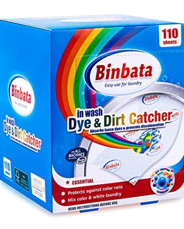 Binbata Color Grasper for Laundry 110 Count, Fragrance Free Dye Catcher Essential for Home Use, Dye Guard Grabber Sheets for Laundry in-Wash Sheets