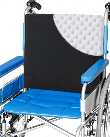 MABOZOO Wheelchair Back Cushion, 18"x17"x2.4" Lumbar Support Pillow for Wheelchair Removable Washable Provide Support Relieve Pain