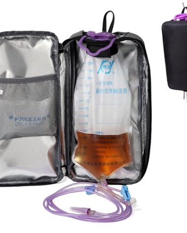 Insulated Cover for Enteral Gravity Feeding Bag for G J GJ Tube G-tube Gtube Accessories Supplies Nutrition Liquid Insulation Cooler Fits 500ml to 1200ml Feeding Pump Bag