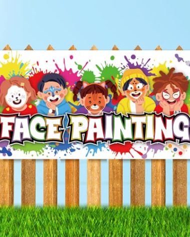 2x4 ft Face Painting Banner Sign Face Decorations Attract Customers at Halloween Party Costume Christmas Cosplay Exhibitions Makeup