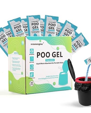 oceanengine Portable Toilet Absorbent Gel, Portable Toilet Powder Poo Urine Powder for Camping Outdoor Hiking