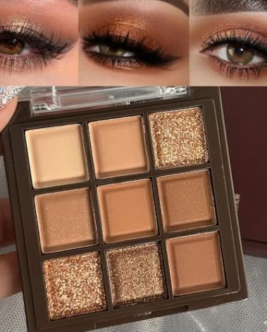 AMY'S DIARY Rose Gold Dark Brown Colorful neutral Eyeshadow Palette Makeup,9Color Matte Shimmer Natural Smokey Eye Eyeshadow palettes Highly Pigmented Neutral Long Lasting Waterproof