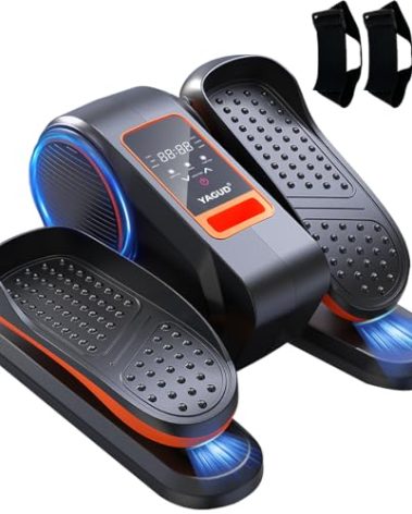 Yagud Under Desk Machine, Electric Elliptical Leg Exerciser for Senior, 13 Adjustable Speeds Quiet and Portable Seated Pedal Exerciser for Training with Remote Control, Orange